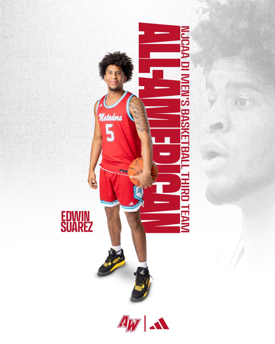 MBB | Edwin Suarez tabbed NJCAA DI Men's Basketball Third Team All-American

Suarez led the Matadors with 8.7 rebounds per game and the conference with 271 total rebounds

🗞️tinyurl.com/mws7pe75

#ForTheW