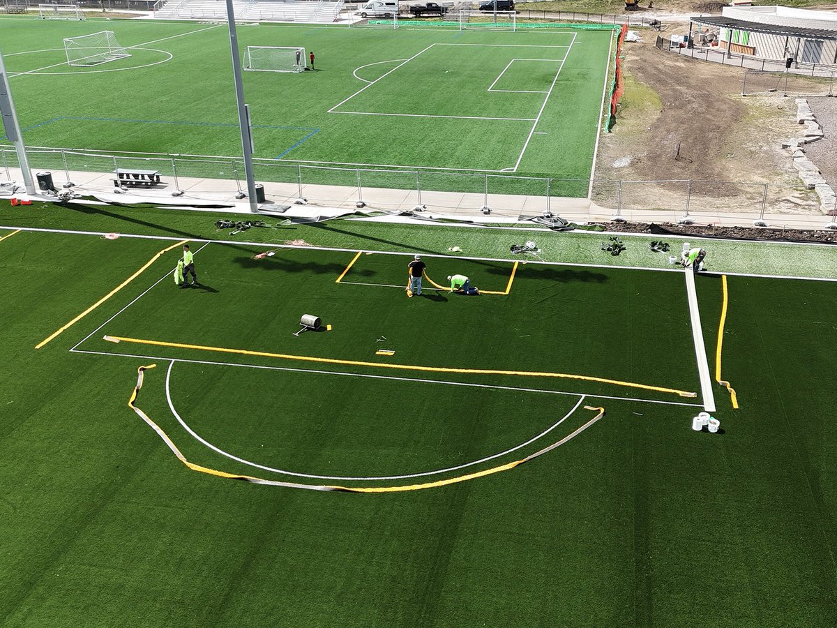 9th and Van Brunt Soccer Renovation is almost complete! 
The design includes an additional 195’ x 290’ championship quality synthetic turf field, lighting, locker room, 500-seat bleachers, and scoreboard room. #kcparks #wherekcplays