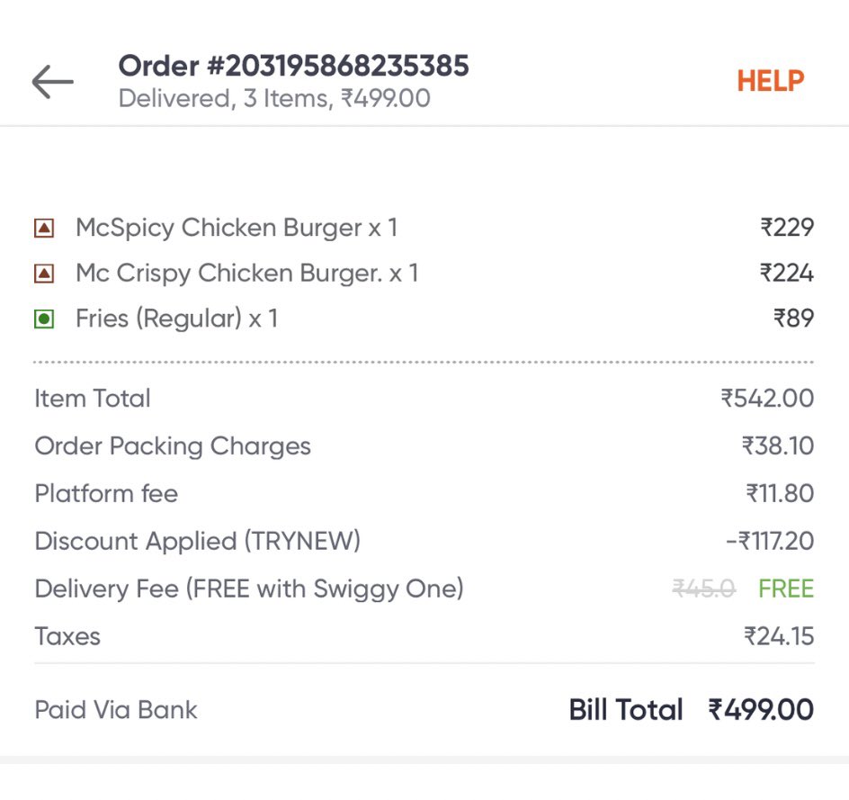rahul_typ's tweet photo. Ordered @mcdonaldsindia via @Swiggy, RAW CHICKEN in burger. Requested escalation, 4 swiggy agents cut my call. 5th helped reach a senior manager who said max we can refund is ₹9 on top of ₹83. When I told him it’s not acceptable he cut my call too. @fssaiindia @jagograhakjago https://t.co/OSqmyXHjUq