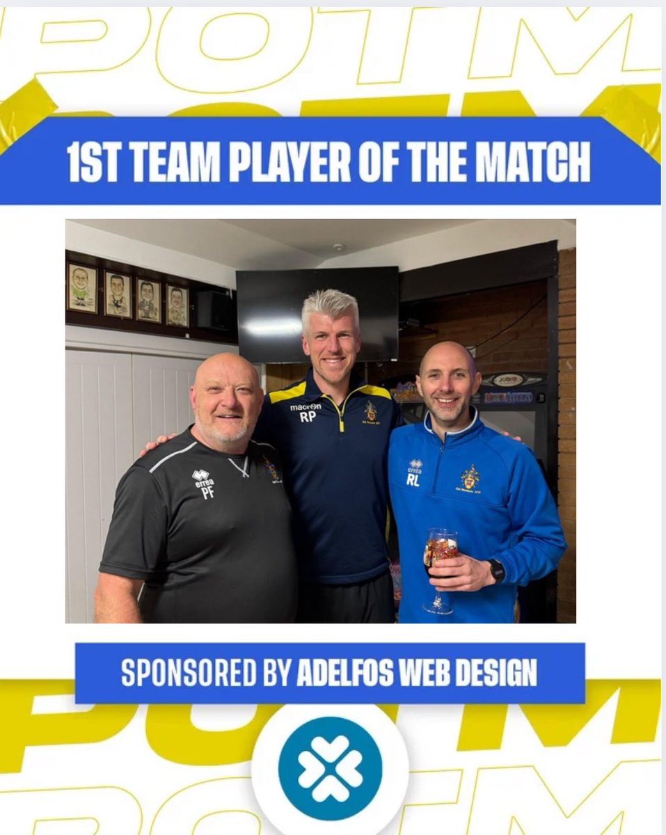 Tonights <a href="/AdelfosUK/">Adelfos Web Design</a> player of the match goes to Ross Peters 🟡🔵