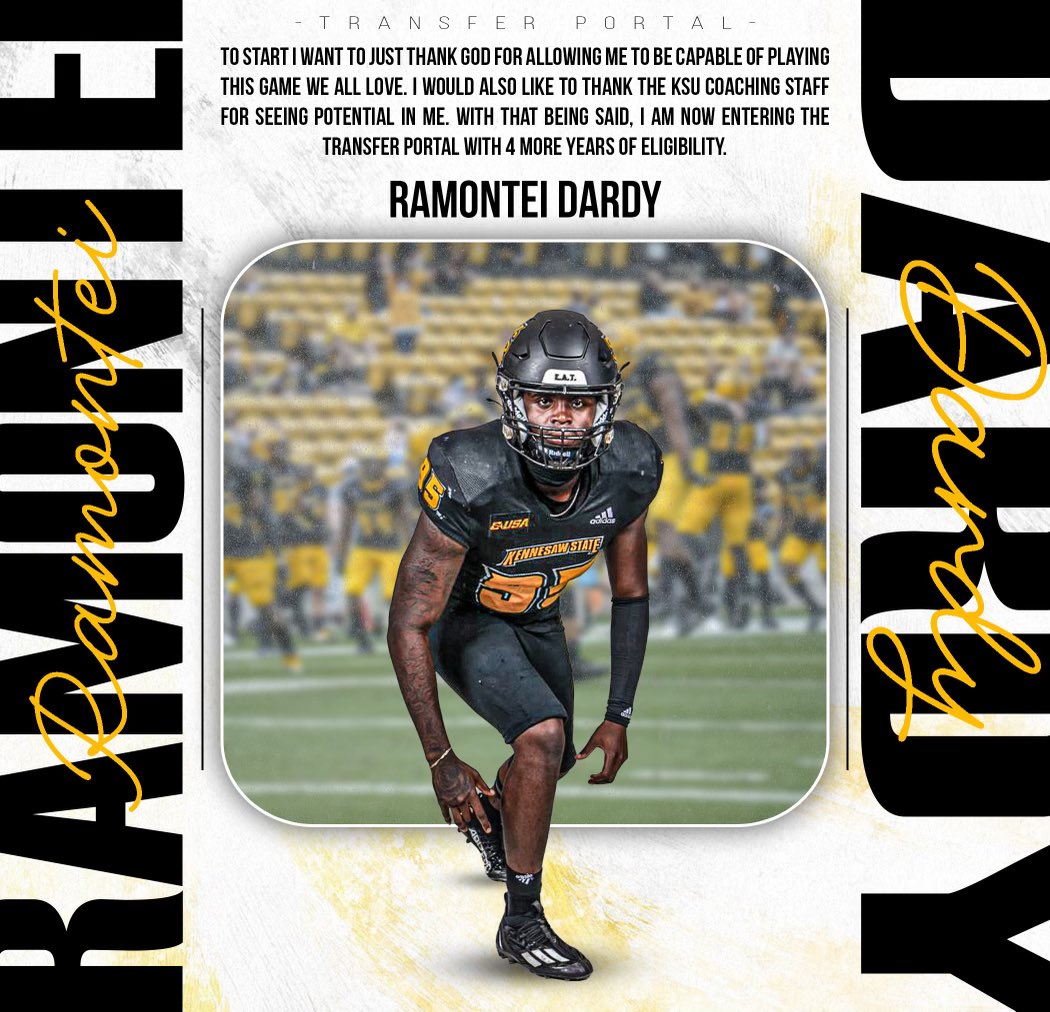 ramontei_dardy's tweet photo. I’m officially in the portal the transfer portal and looking for a new place to call home!!
-Ht.6’4 Wt.250
-4 years of eligibility left https://t.co/yVKouc9Juj