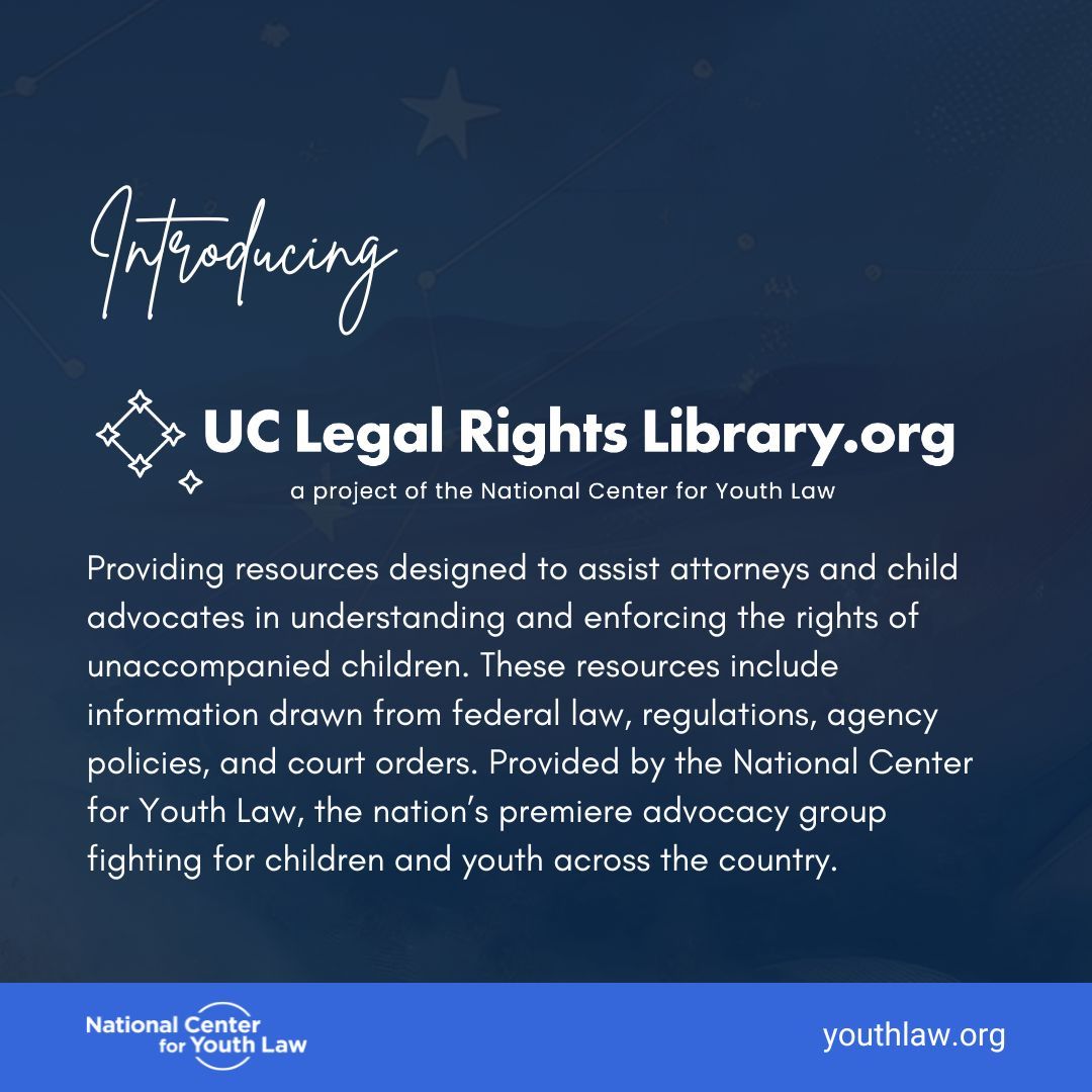 Unlock critical legal resources for unaccompanied immigrant children! Our newly launched UC Legal Rights Library provides advocates with essential guides on youth rights, from healthcare to prompt release. Explore it at uclegalrightslibrary.org