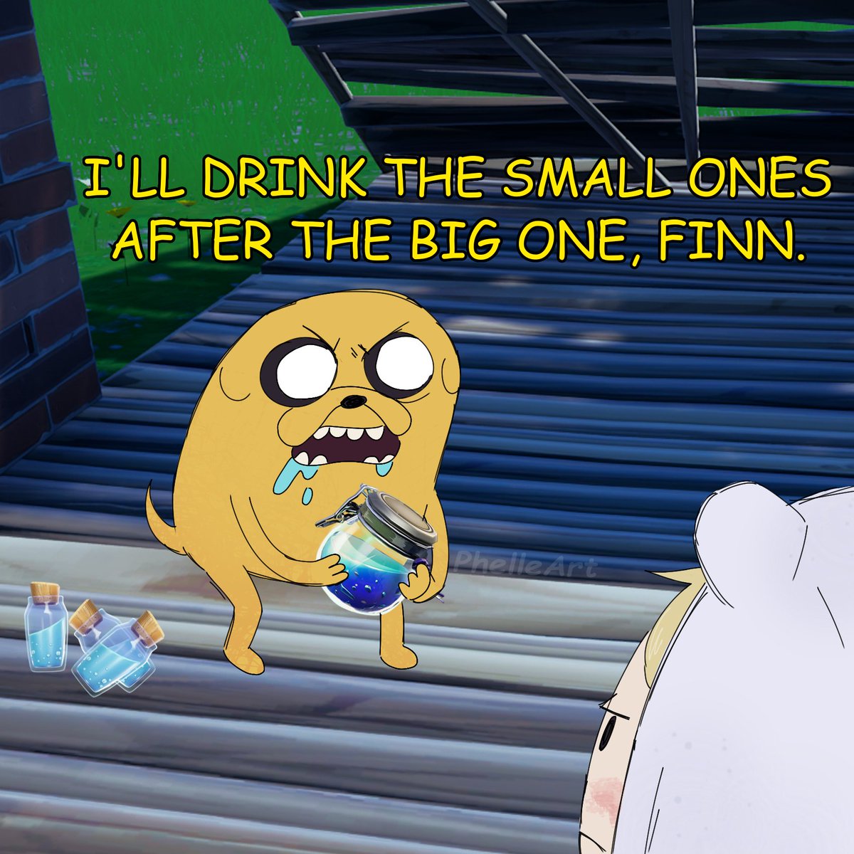 PhelleAlt's tweet photo. Finn and Jake in #Fortnite https://t.co/bXljflH4th