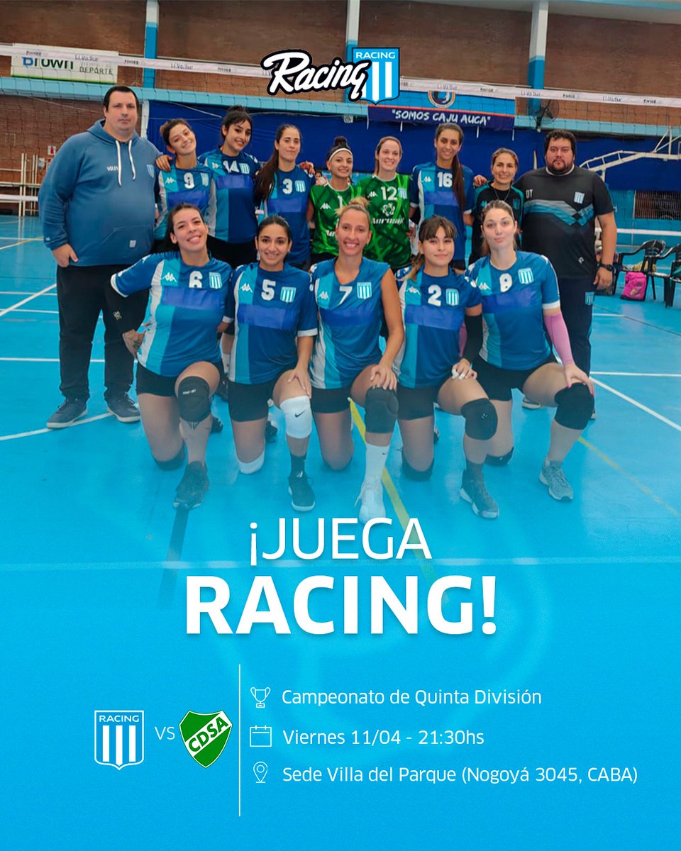 voleyracingclub's tweet photo. Arranca el primer equipo de la Acade
Vení alentar
Entrada libre y gratuita https://t.co/pxj3z431cq