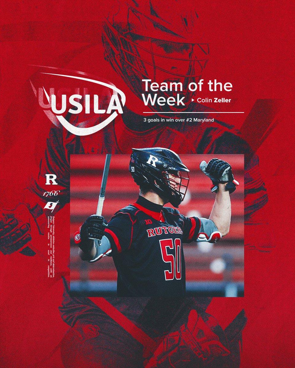 #RUMLax has 2 players named to the <a href="/USILA_Lax/">USILA</a> Team of the Week after their performances in the win over No. 2 Maryland! 

Congrats to Cardin Stoller and Colin Zeller on the well-earned recognition ⚔️⚔️

📰: go.rutgers.edu/vb52uzf9
