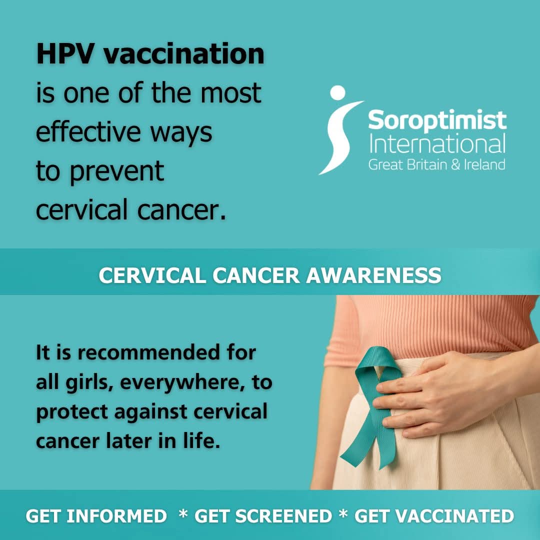 Be cervical cancer aware. Get screened, get vaccinated #prioritisewomenshealth #cervicalcancer #womensHealth
#standingupforwomenandgirls    #soroptimist
Eliminating cervical cancer is a WHO target. Find out more here: sigbi.org/what-we-do/our…
<a href="/fawcett_mk/">FawcettMK</a> <a href="/VowMk/">VOW MK</a> <a href="/WEMiltonKeynes/">Women In Enterprise</a>