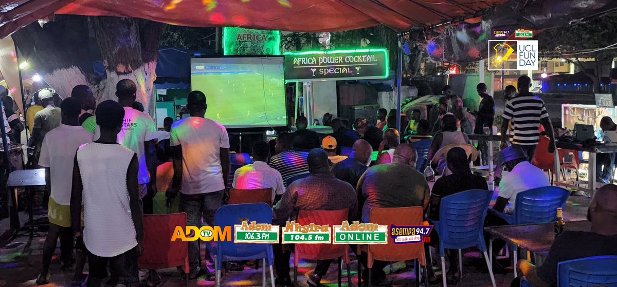 Asempa947_FM's tweet photo. ROAD TO ASEMPAFM UCL FUNDAY:

Osu Is buzzing, this is Africa Pub Is the location. 

Join us 

81 mins gone 

Barcelona 4 vs 0 B.Dortmund

#UCL #Asempafm #Uclfunday
#Football #Barcelona #Dortmund https://t.co/7QZ91o3pkD