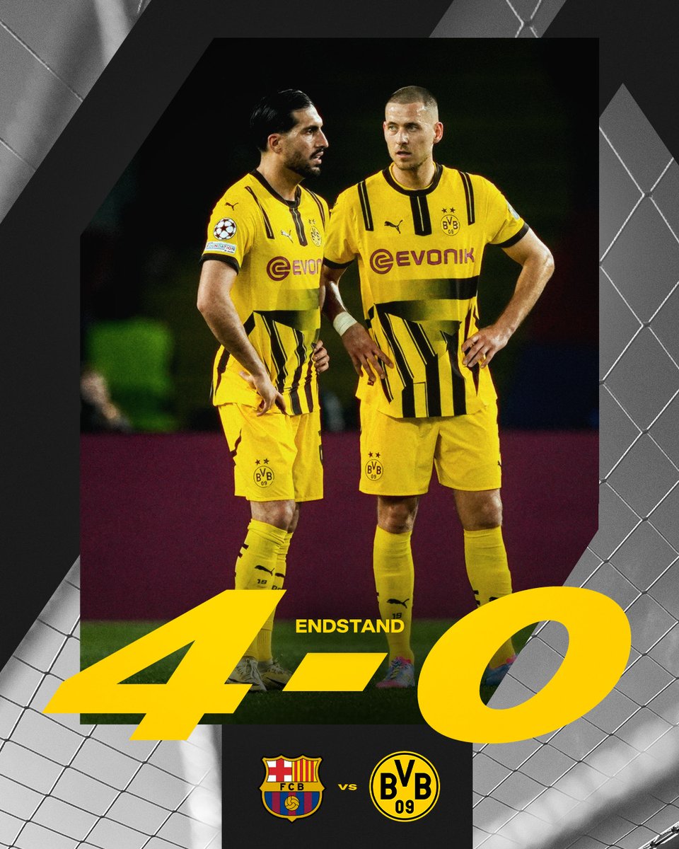 90' Bittere Niederlage in Barcelona. 

⭐️ #UCL #BarçaBVB 4:0 ⭐️