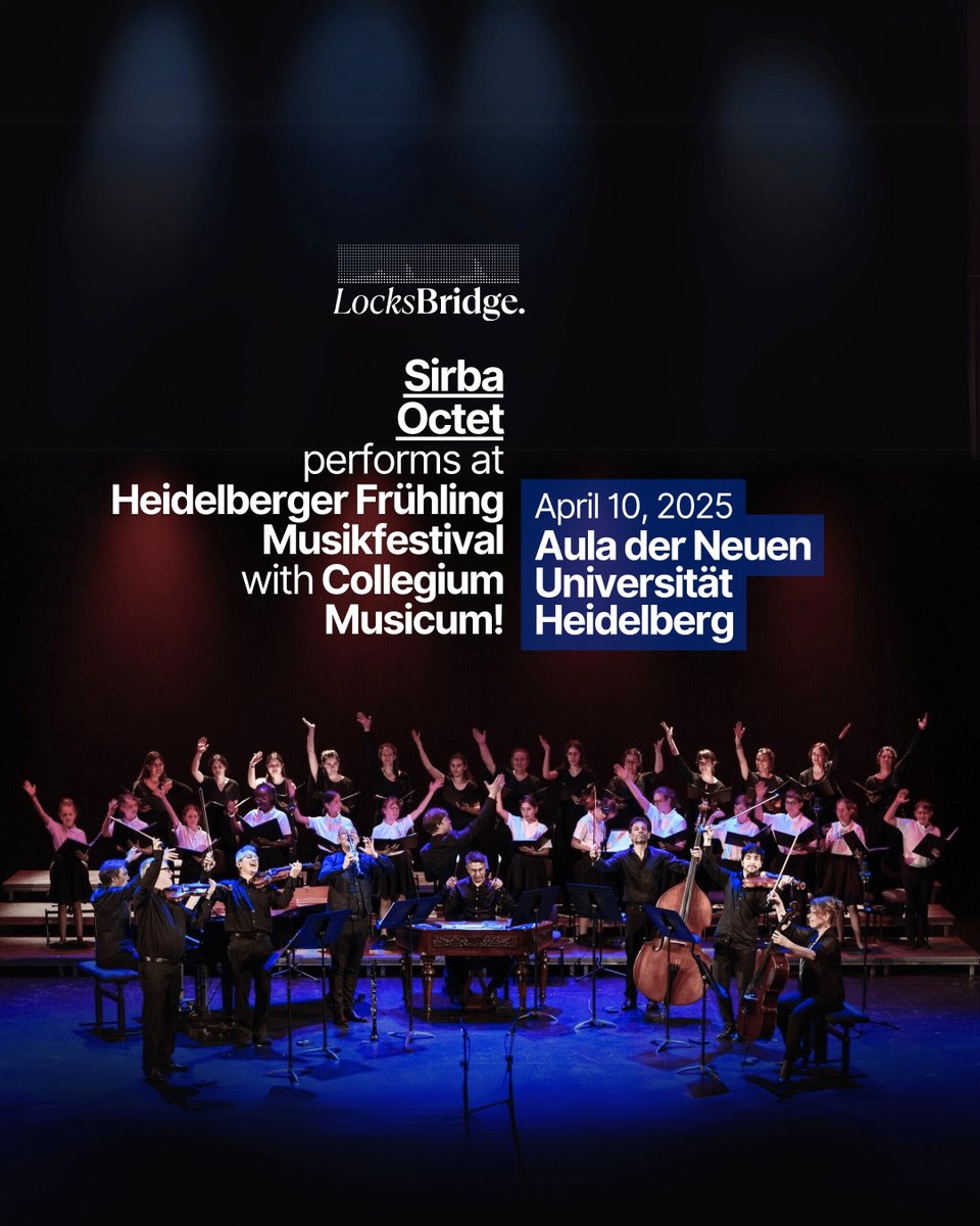 locksbridgenet's tweet photo. 🎻🌸 Sirba Octet performs Tsuzamen—a program of Armenian, Yiddish, and Gypsy music—at the Heidelberger Frühling Musikfestival (@hdfruehling) with Collegium Musicum! 🎼🎻
🗓️ Thursday, April 10, 2025
🕢 7:30 PM
📍 Aula der Neuen Universität Heidelberg https://t.co/rl99xPj8kW