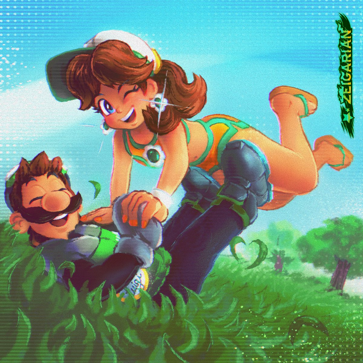 ZackScott I drew a wholesome Daisy with Luigi for no reason! They
