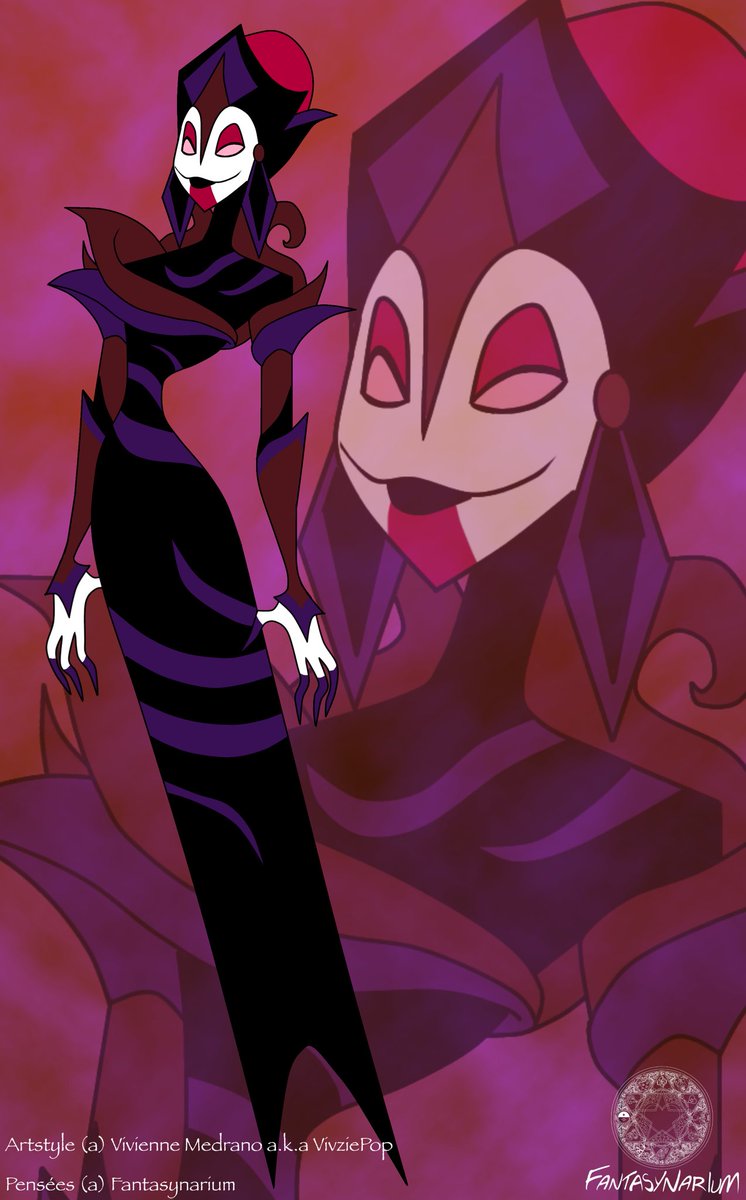 Fantasynarium92's tweet photo. #hazbinhotel #HazbinHotelOC #helluvaboss #HelluvaBossOC #villain
“Pensées, the Memory Tormentor” specialist for Messing people’s Memories by remind the Bad events or worst, add they did not remember, even steals good memories to make them forget important things of their life https://t.co/5xpbxUetow