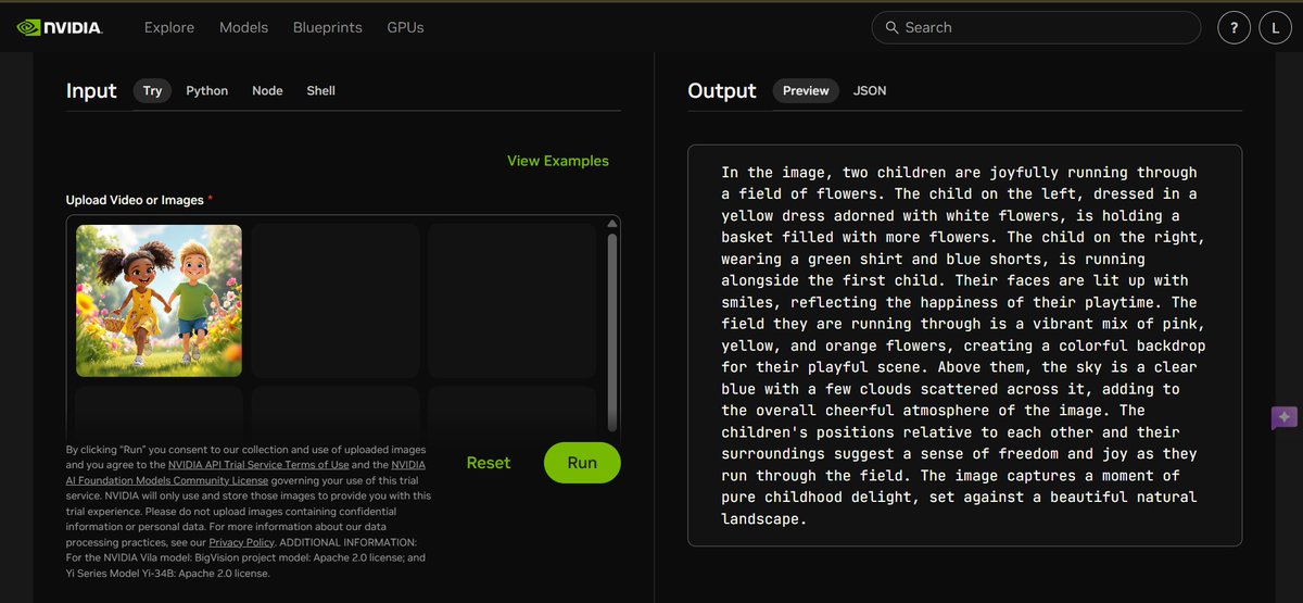 Just explored NVIDIA NIMS today and learned to use VILA for image description through my ALX AI Starter Kit!  Amazing how AI can analyse and generate detailed descriptions of images. This technology opens up new possibilities for accessibility.