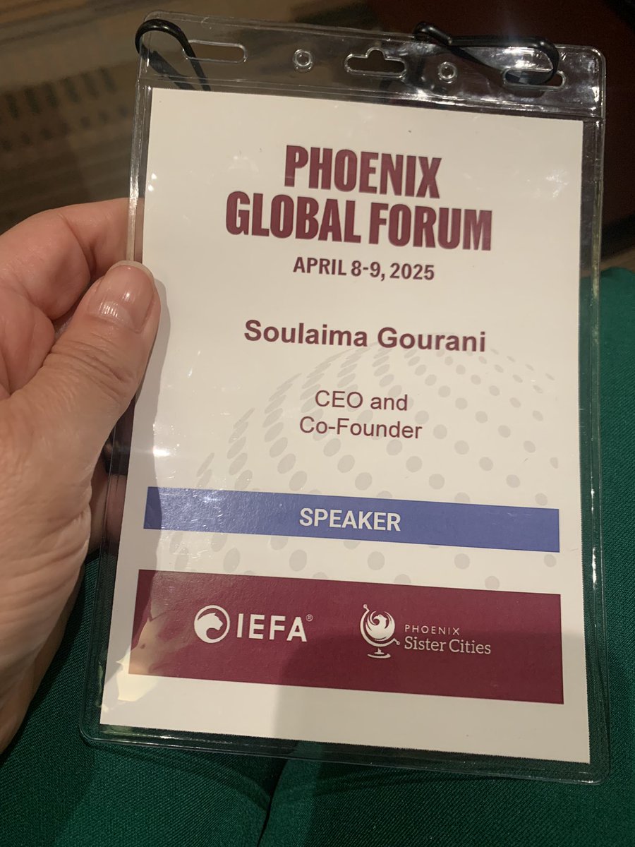 SoulaimaGourani's tweet photo. Happy to speak at the Phoenix Global Forum on how AI startups can do real good in the world. Amazing things happen when public leaders, private companies, and investors share one room, and one mission. The future gets smarter and more human! #IEFA @JHappioh https://t.co/Sx52aio2Hl