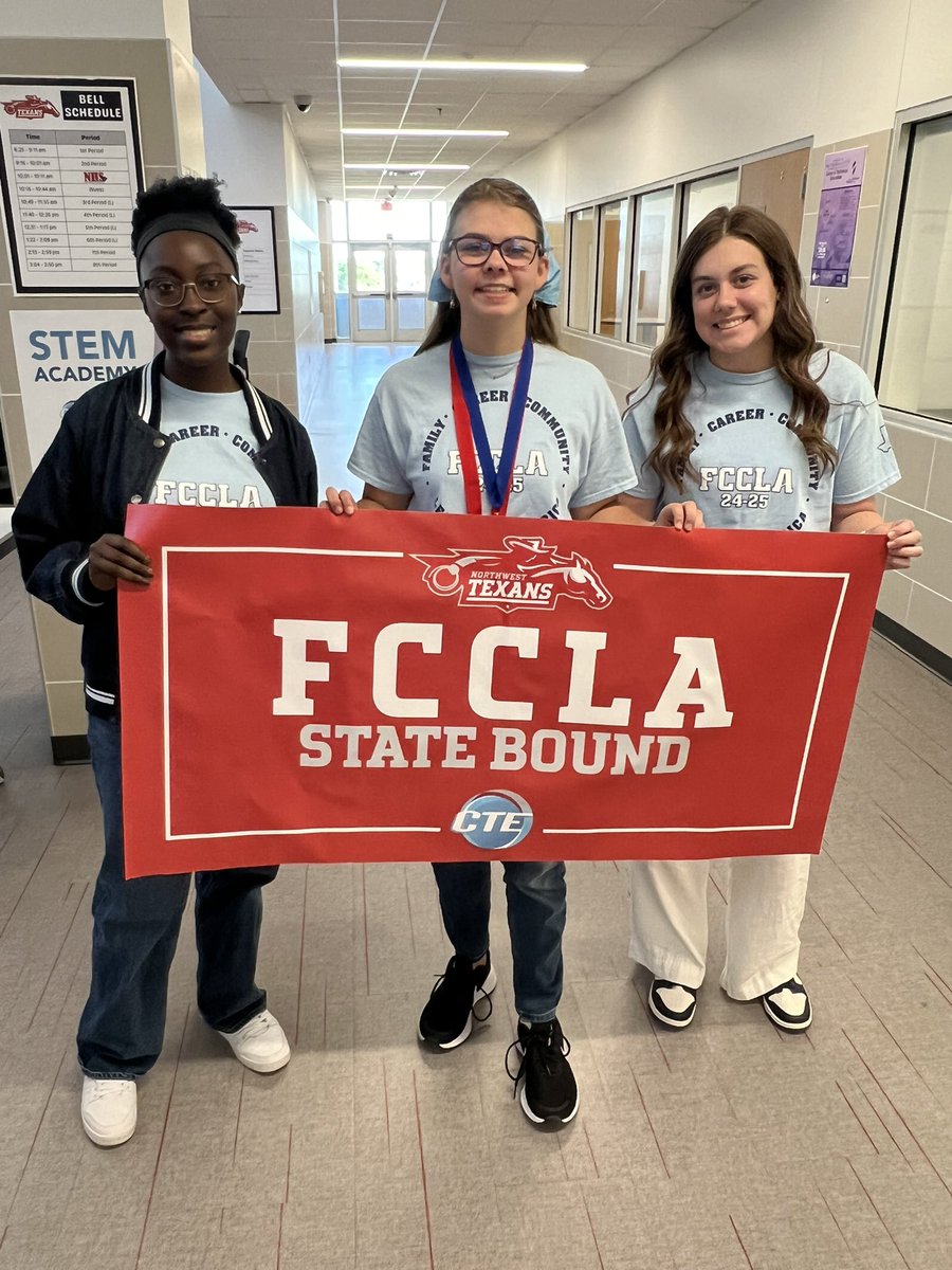 Best of luck to our 3 FCCLA Members competing at State this weekend! We are so proud of you!