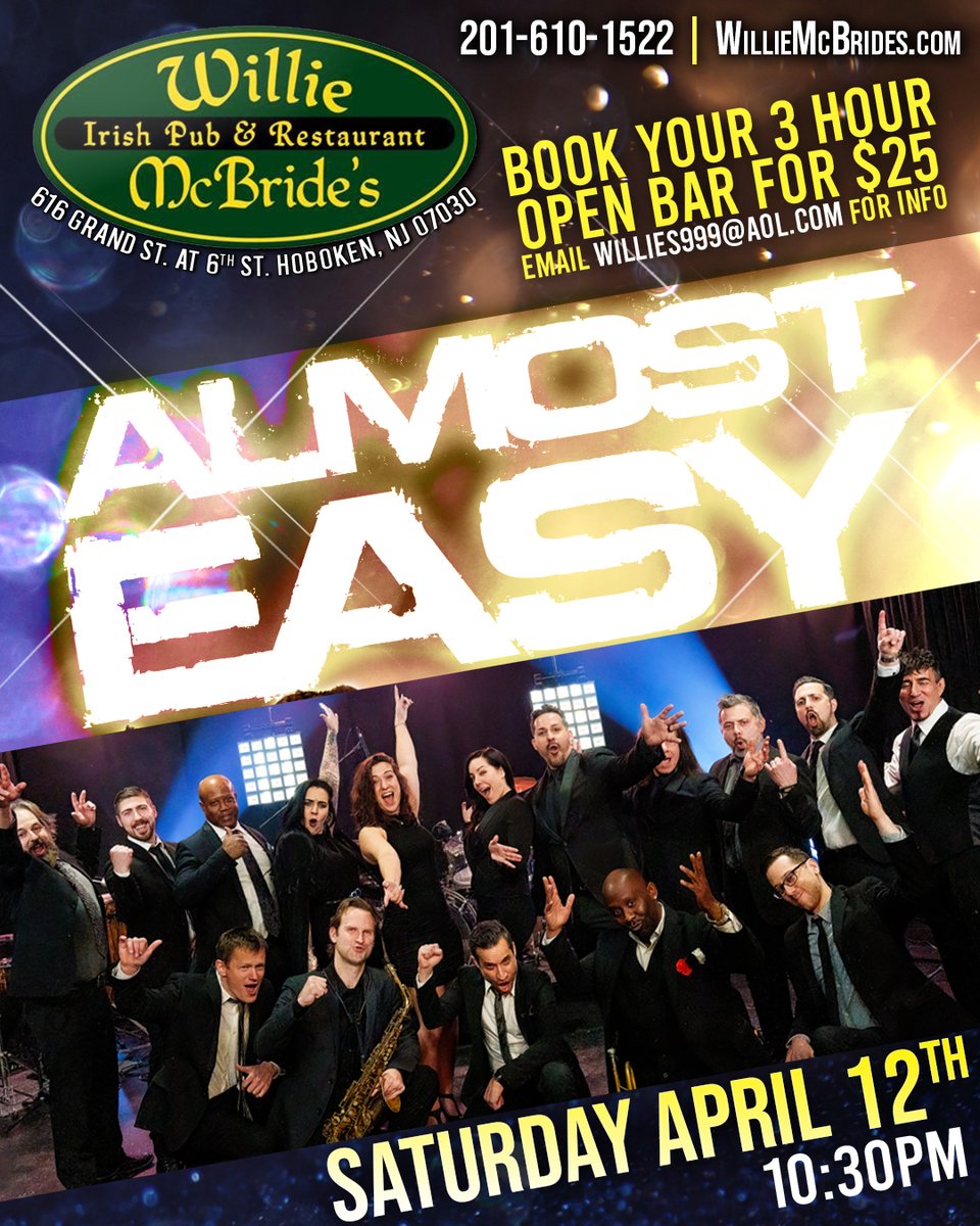 Willie McBrides Hoboken - This Saturday Night! - mailchi.mp/9e3be5abd360/0…