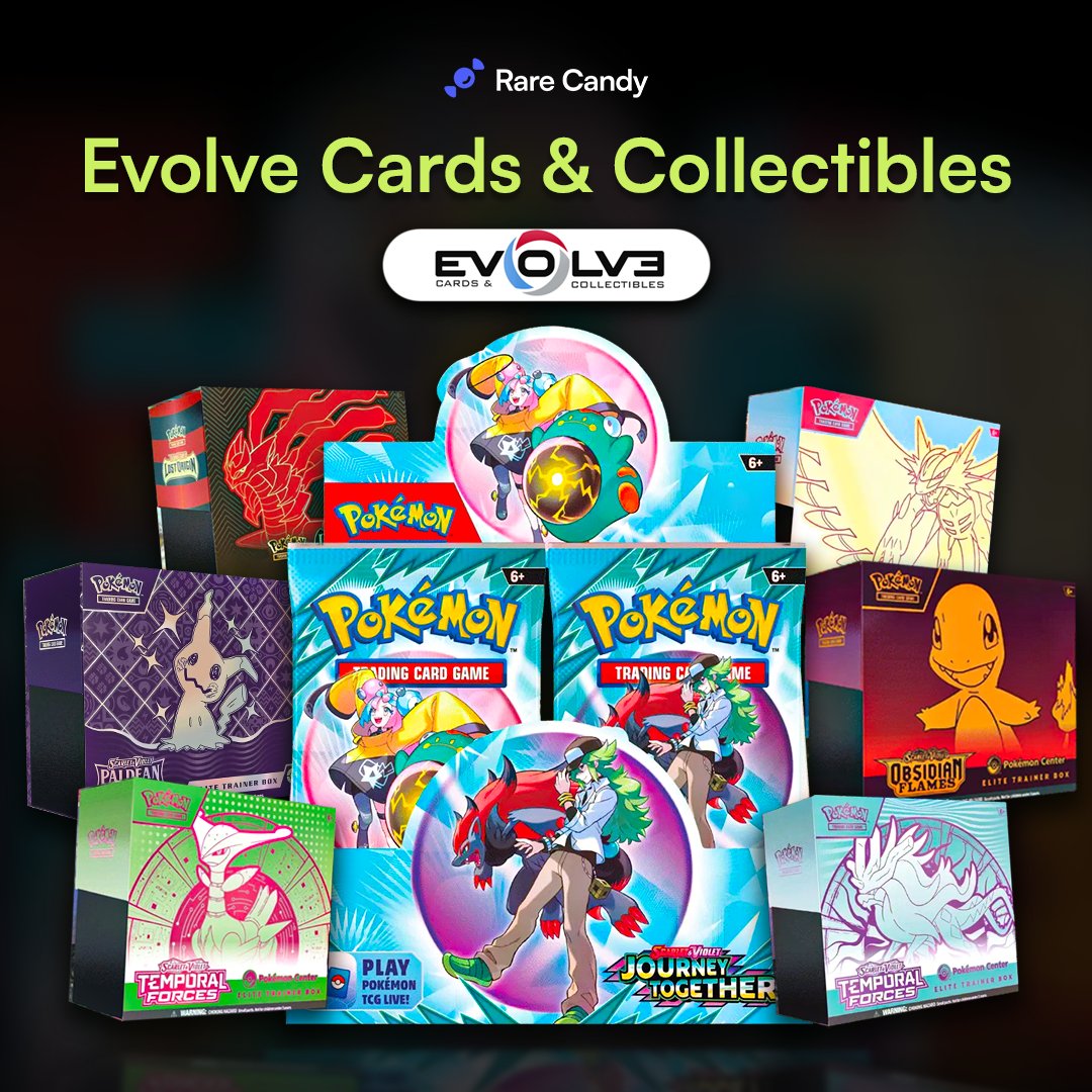 RareCandy's tweet photo. We'd like to welcome Evolve Cards & Collectibles to the Rare Candy Marketplace! If you're looking for Pokémon Center ETBs they've got them!
Browse Evolve: https://t.co/CA6Rb3BPh0 https://t.co/rJBUnOYMiL