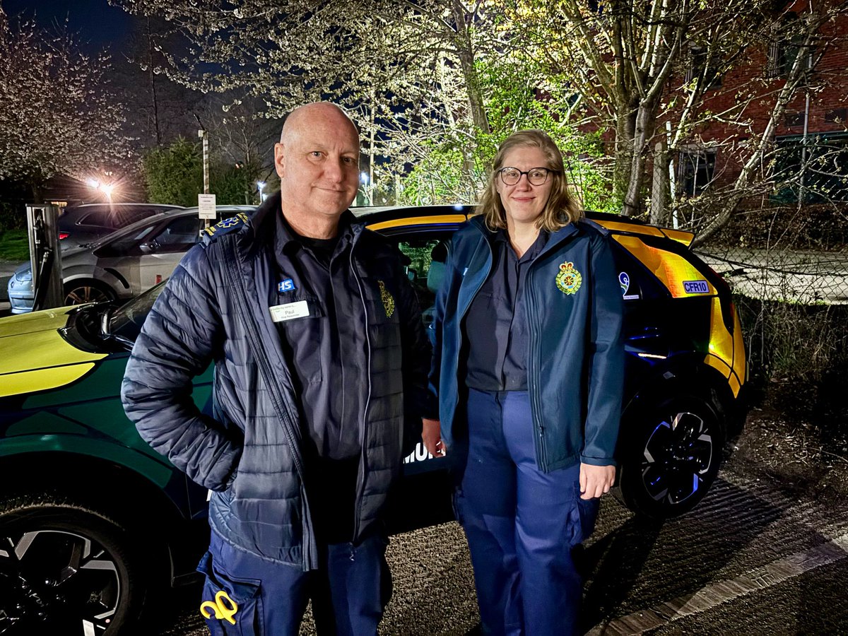 Paul and Rocialle are logged on this evening responding to 999 and 111 calls

Three calls already this evening and keeping busy

Take care and stay safe!