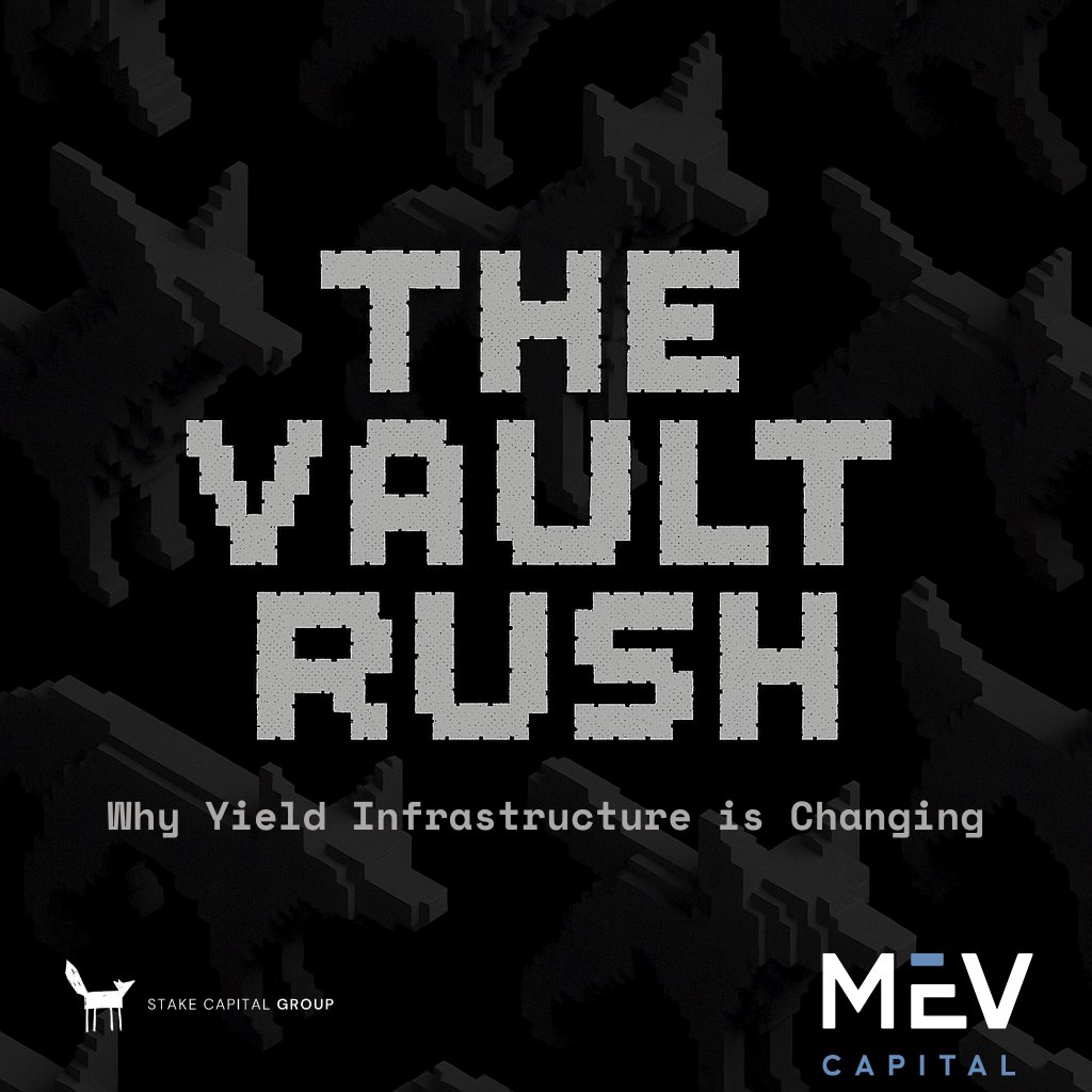 The Vault Rush begins. 

<a href="/bneiluj/">Julien B.</a> , Laurent Bourquin ( <a href="/MEVCapital/">MEV Capital</a> ), and <a href="/tadeongmi/">Tadeo 🦇🔊</a> ( <a href="/LidoFinance/">Lido</a> ) join forces for a deep dive into the "vaultification" of DeFi. Join us! 

👇April 17 | 5PM CET
