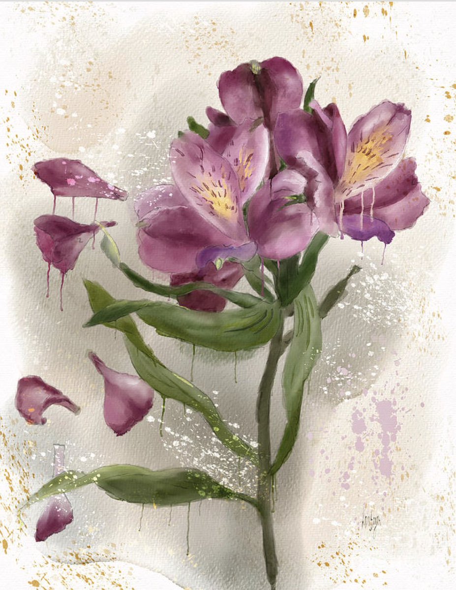 Marvelous Mauve Peruvian Lilies ... digitally hand painted in #Rebelle ... At my website as #WallArt, #CoffeeMugs, #Puzzles and more!!  lois-bryan.pixels.com/featured/marve… #flowers #art #giftideas #NotAi #LoisBryan