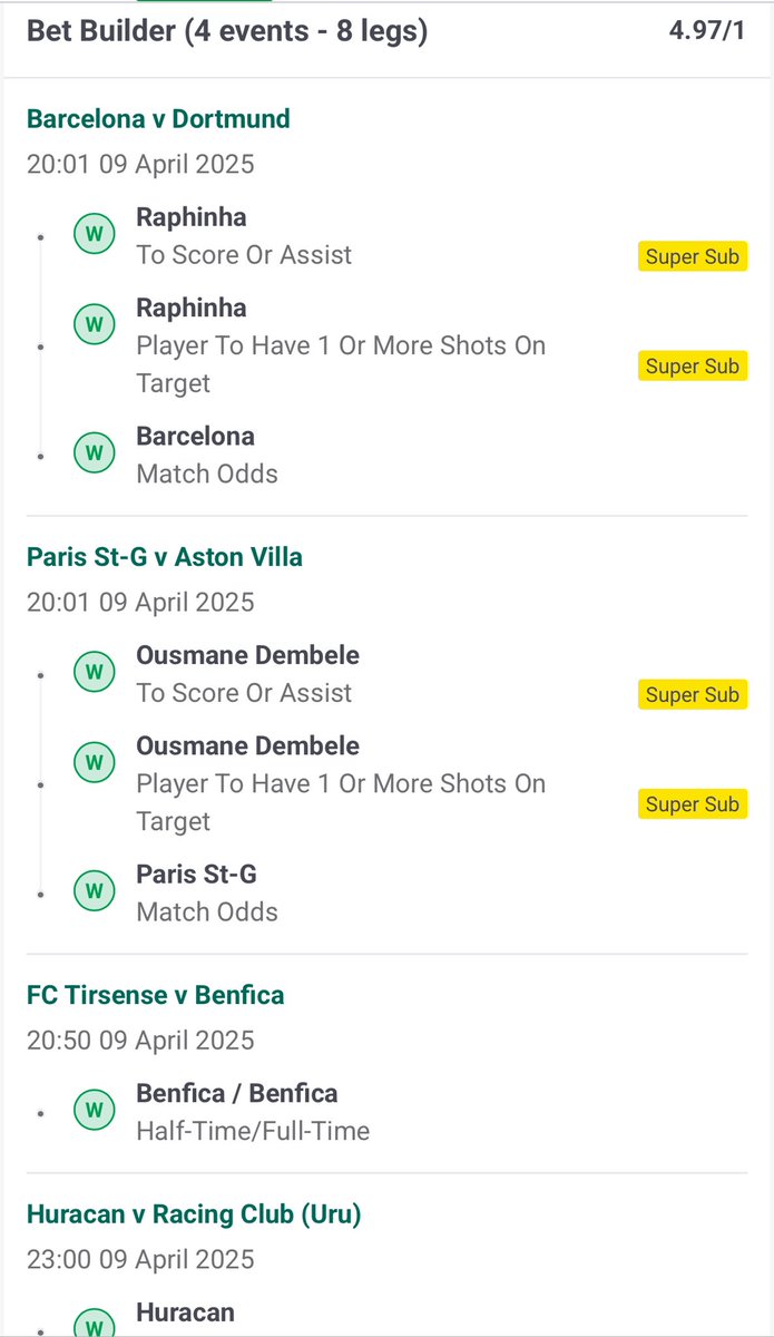 S8Insights's tweet photo. Winners all over the board yesterday β weβre on fire! π°β
π₯ Treble smashed @ 3.66/1
π₯ Acca landed @ 2.78/1
π₯ Bet Builder hit @ 4.97/1
Get in now β 3-Day FREE Trial for new members!
π https://t.co/pj1StZ7abD
#S8Bets #BettingTips #Acca #FootballBets #Winners #ProfitChase #WinnersClub #GamblingTwitter #FootyPunts