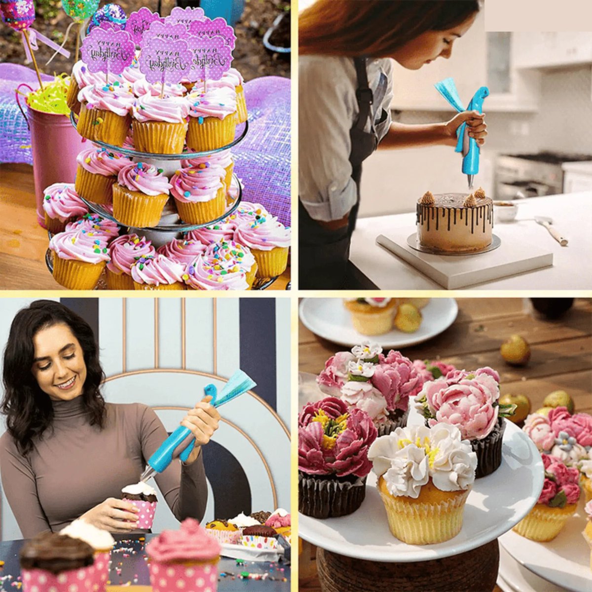 merzaStore's tweet photo. Elevate your baking with the Cake Decorating Piping Pen Tool and Nozzle Set, a versatile kit designed for effortless cake and dessert decoration. This set includes a lightweight, ergonomic piping pen, a variety of nozzles for creating swirls, flowers, and intricate designs, and a reusable piping bag. Perfect for beginners and pros alike, it offers precise control and easy cleanup, making it ideal for cupcakes, cookies, and celebration cakes.
