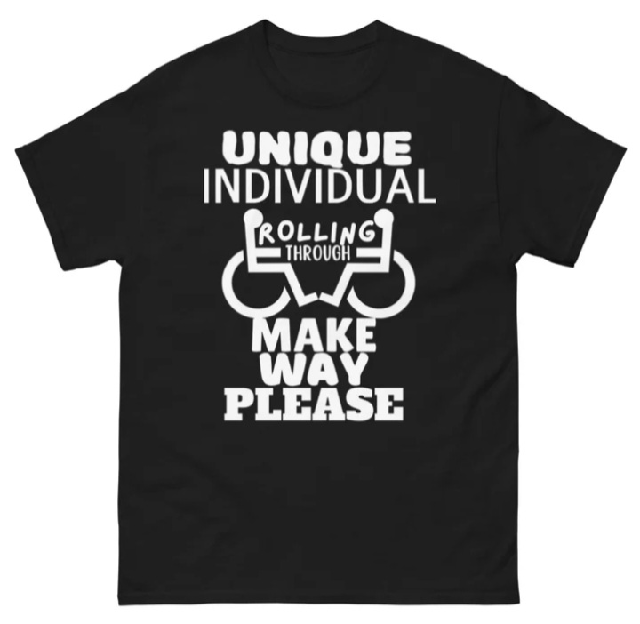 Truecosma's tweet photo. Unique individual Rolling Through #fyp #fashion #tshirts #tshirtdesign #clothing #style #streetwear #shirt #apparel #design #quadriplegic #clothes #onlineshopping #mensfashion #shopping #unisex #womenfashion #disabled #disability #handicap #wheelchair https://t.co/EtNbsPJI2n