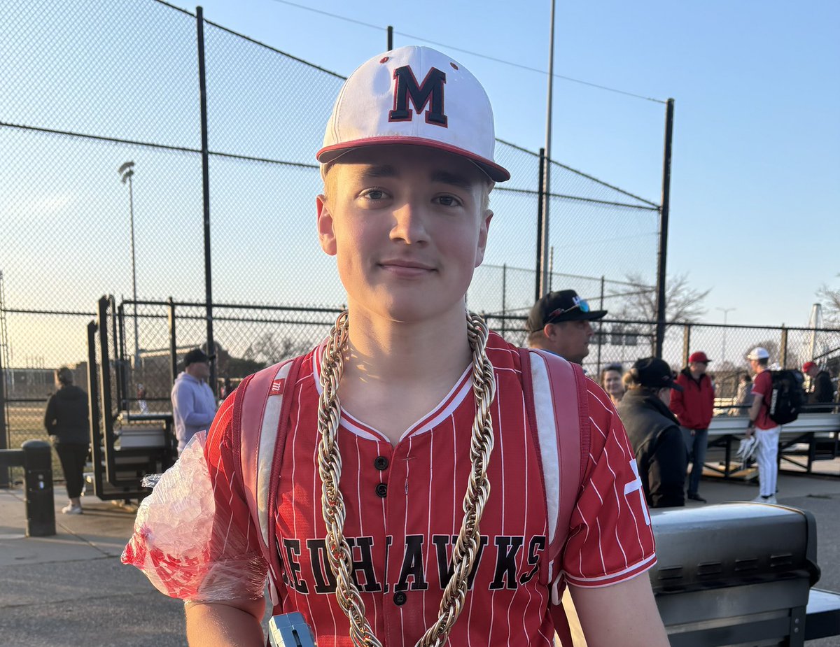 Game day 1! Today we beat Nova 6-5 for a nice section 4AA win. Cam Erickson and Lucas Freeman combined for 14 strikeouts on the mound. Luke Jacobson had the game winning RBI double in the 6th inning. Lucas Freeman gets the MVP chain earning the win on the mound. Go Redhawks!!!
