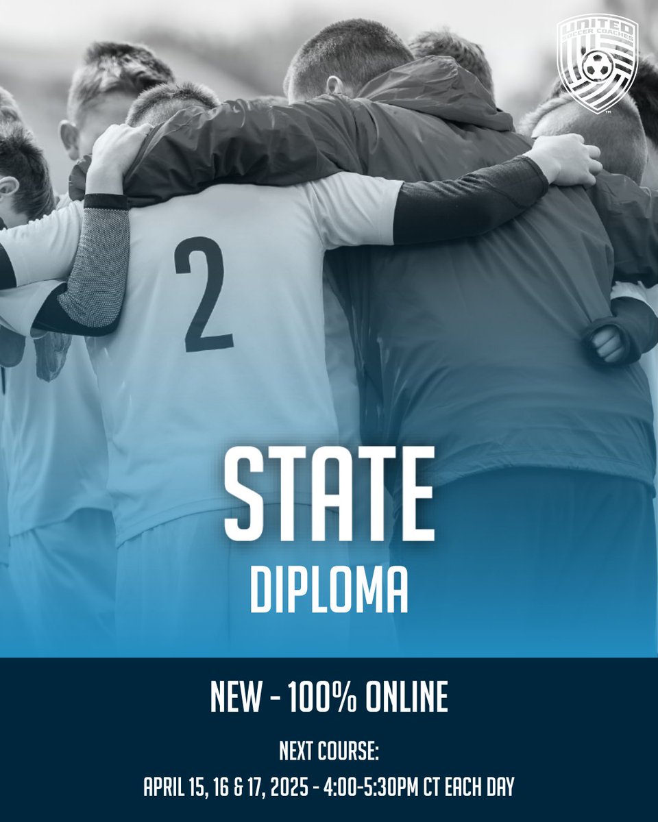 🚨 Last Chance to Register! 🚨

Time is running out! Don’t miss your opportunity to enroll in the NEW Online State Diploma!

This course is perfect for new coaches and those working in the 4v4 playing environment.

📝 Register TODAY before it's too late!
hub.unitedsoccercoaches.org/event-informat…