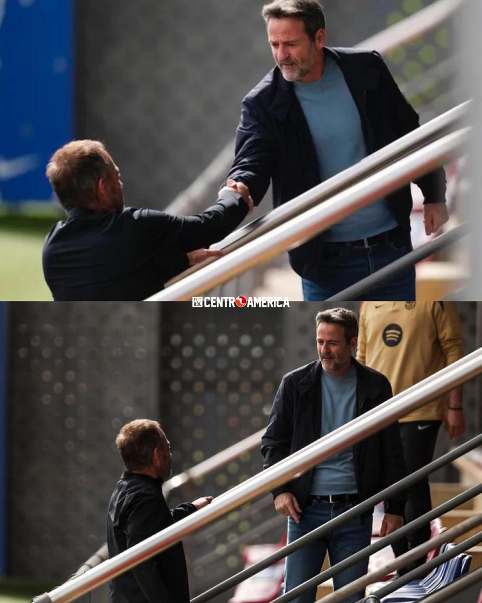 Futbolcentroame's tweet photo. ¿El secreto detrás de las goleadas del Barcelona 😅? 

Algo saben estos señores de fútbol. 🥵

Hansi Flick 🤝🏻 Thomas Christiansen https://t.co/6TC3ZBQsDF