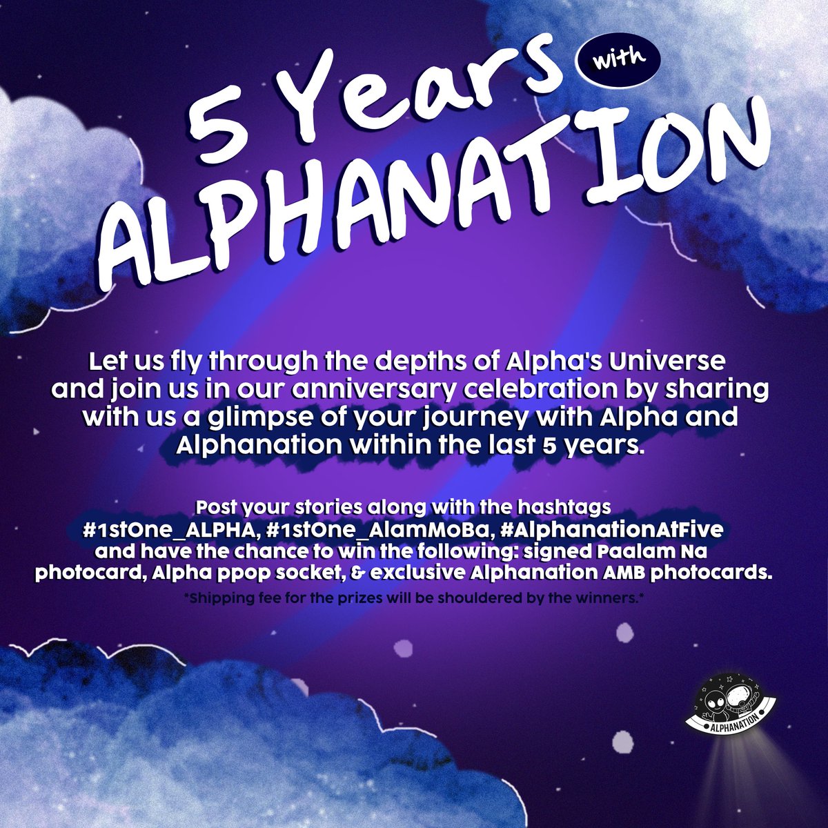 alphanation_ofc's tweet photo. It's our 5th birthday! 🥳

As part of our anniversary celebration, we would like to have a glimpse on how your journey with Alpha and Alphanation has been in the last five years. Prizes await! 🪐

#1stOne_ALPHA #1stOne_AlamMoBa #AlphanationAtFive @1stoneofc_alpha https://t.co/6FZOk2Qcvy