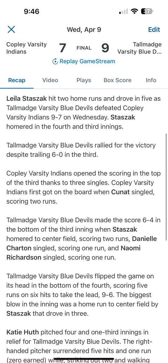 Tallmadge Softball tweet media