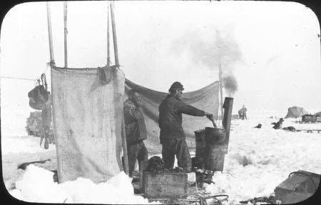 Bergeron_2081's tweet photo. #OnThisDay in 1916, as the sea ice broke up around them, Shackleton ordered his crew from the Imperial Trans-Antarctic 'Endurance' Expedition (1914-17) to abandon 'Patience Camp' on the ice floe where they had been living following the sinking of their ship 'Endurance' in November the previous year.

The 28 men boarded the ship's three lifeboats, renamed for the expeditions' benefactors - ‘James Caird’, ‘Dudley Docker’ and ‘Stancomb-Wills’. After five days at sea and suffering from exposure and dehydration, the men landed at Cape Valentine, Elephant Island, standing on solid ground for the first time in 497 days!

📸 The 'Endurance' crew cooking a meal at 'Patience Camp'. Credit: Canterbury Museum.

#inspire #explore #discover #conserve #antarctica #shackleton #endurance