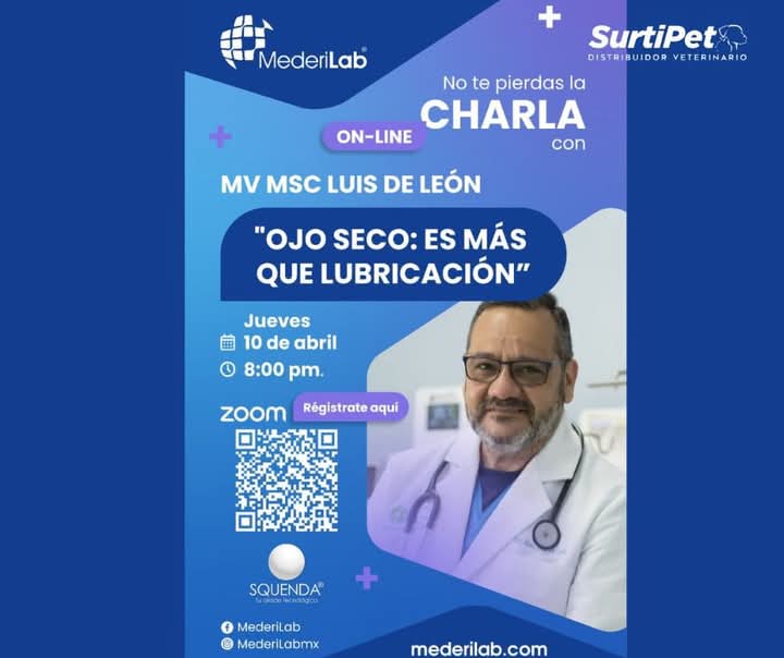surtipet's tweet photo. 💻Aula Virtual Mederilab
🗓️jueves 10 de Abril 8 pm
🗣️Ponente: MV MSC Luis de Leon
📃Tema: Ojo seco. Es más que lubricación.
🙂 Patrocinador: MEDERILAB
🔗Link de Inscripción: https://t.co/Zd49otwa2V https://t.co/zrtUbEJfPw