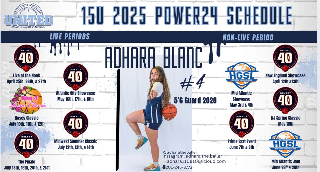 Adhara Blanc (@adharatheballer) on Twitter photo Cannot wait to get back on the court again representing <a href="/unitedNJaau/">United NJ AAU</a> !!! 💙Come watch my team and me compete at these tournaments! 🔥 Cannot wait to get back on the court again representing <a href="/unitedNJaau/">United NJ AAU</a> !!! 💙Come watch my team and me compete at these tournaments! 🔥