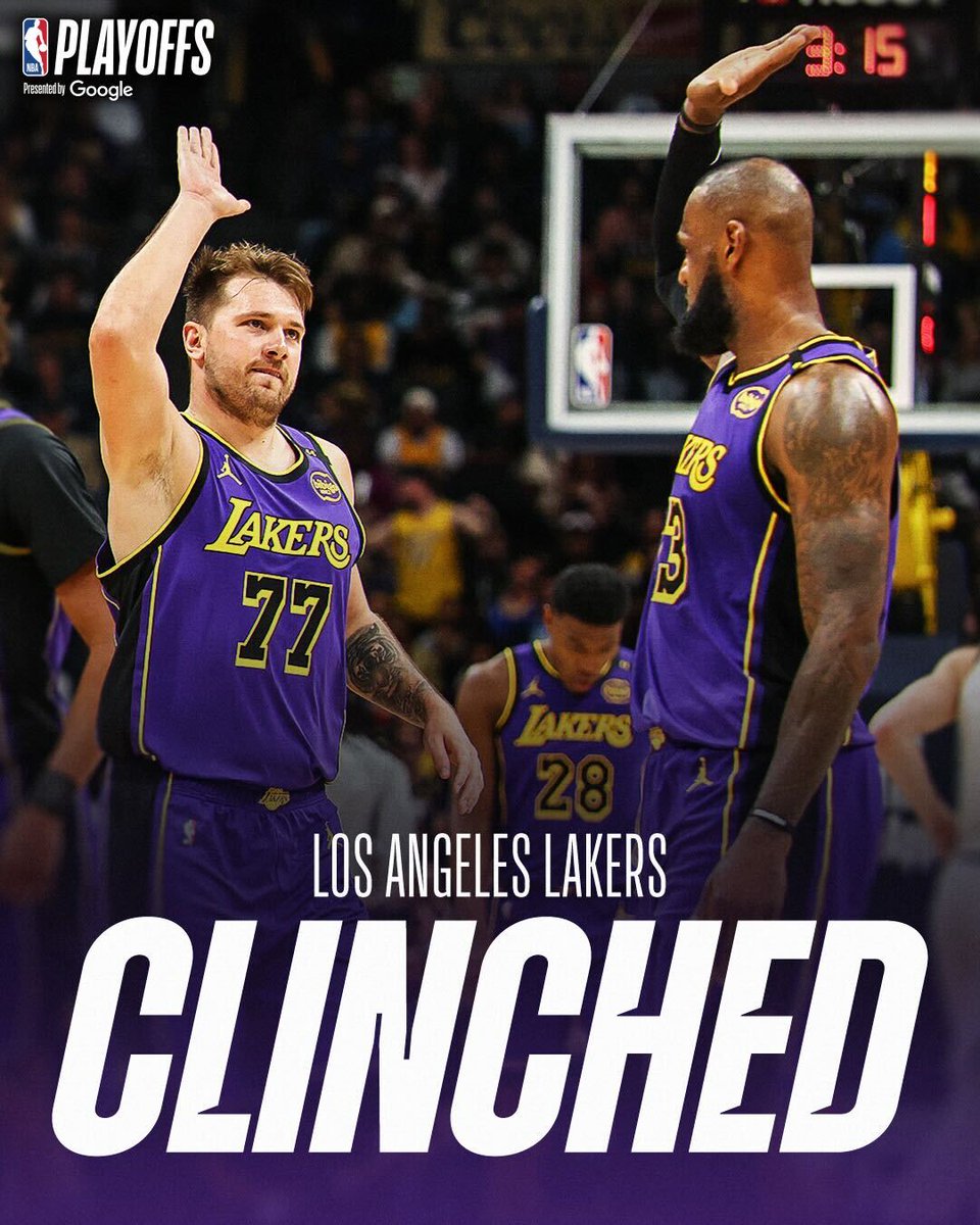 The Lakers clinch a top 6 seed in the Western Conference of the #NBAPlayoffs presented by Google!