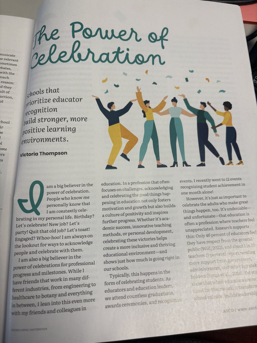 LearningwithKL's tweet image. Today I received my @ASCD EL magazine and as I was scrolling I crossed my dear friend @VictoriaTheTech’s article in this month’s issue. I had such a proud friend moment!! I can’t wait to share this with all my teachers. 💞 #educationalleadership