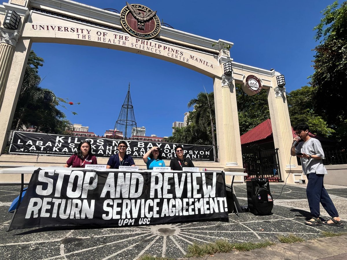 mkule's tweet photo. LOOK: The press conference calling for the #StopAndReviewRSA campaign is currently being held at the PGH Oblation Plaza. https://t.co/DDP8GKzIXk