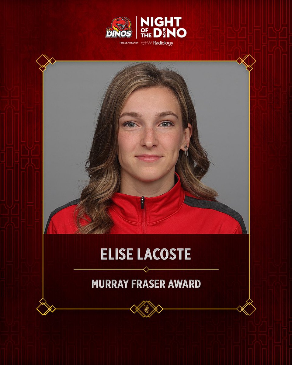 The 2024-25 Female Murray Fraser Award winner is Elise Lacoste! 🏆 Congratulations!

#GoDinos #NOTD