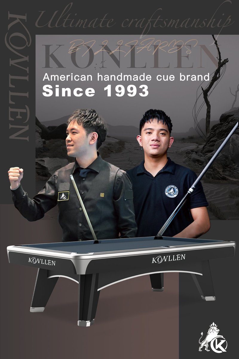 konllen_Lion's tweet image. KONLLEN joins hands with Kyle and Wu Kunlin to create glory in the billiards world
#Champion's Choice #KONLLEN#Wu Kunlin# Kyle Amoroto