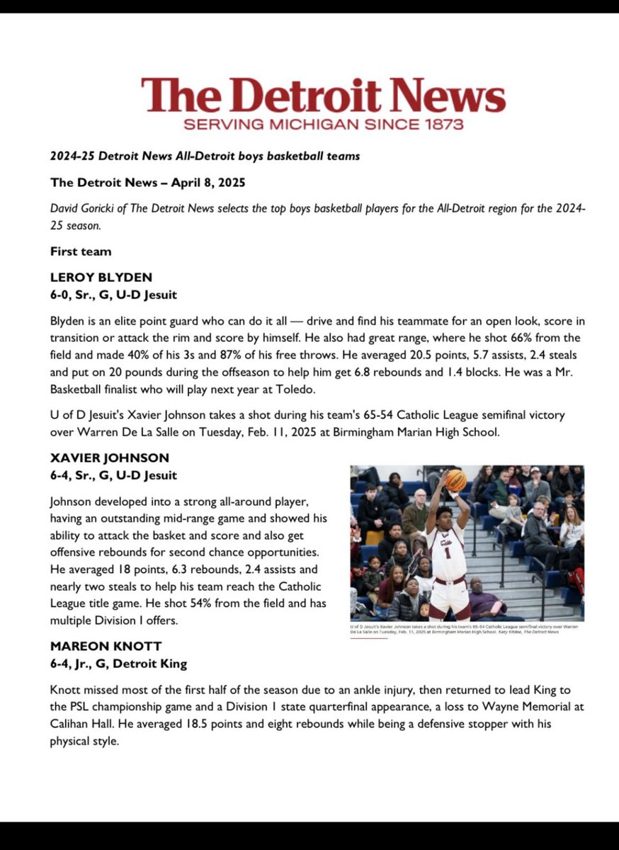 Congrats to 2026’ Playmaker <a href="/Mareon_2026/">Mareon Knott</a> All Detroit 💛