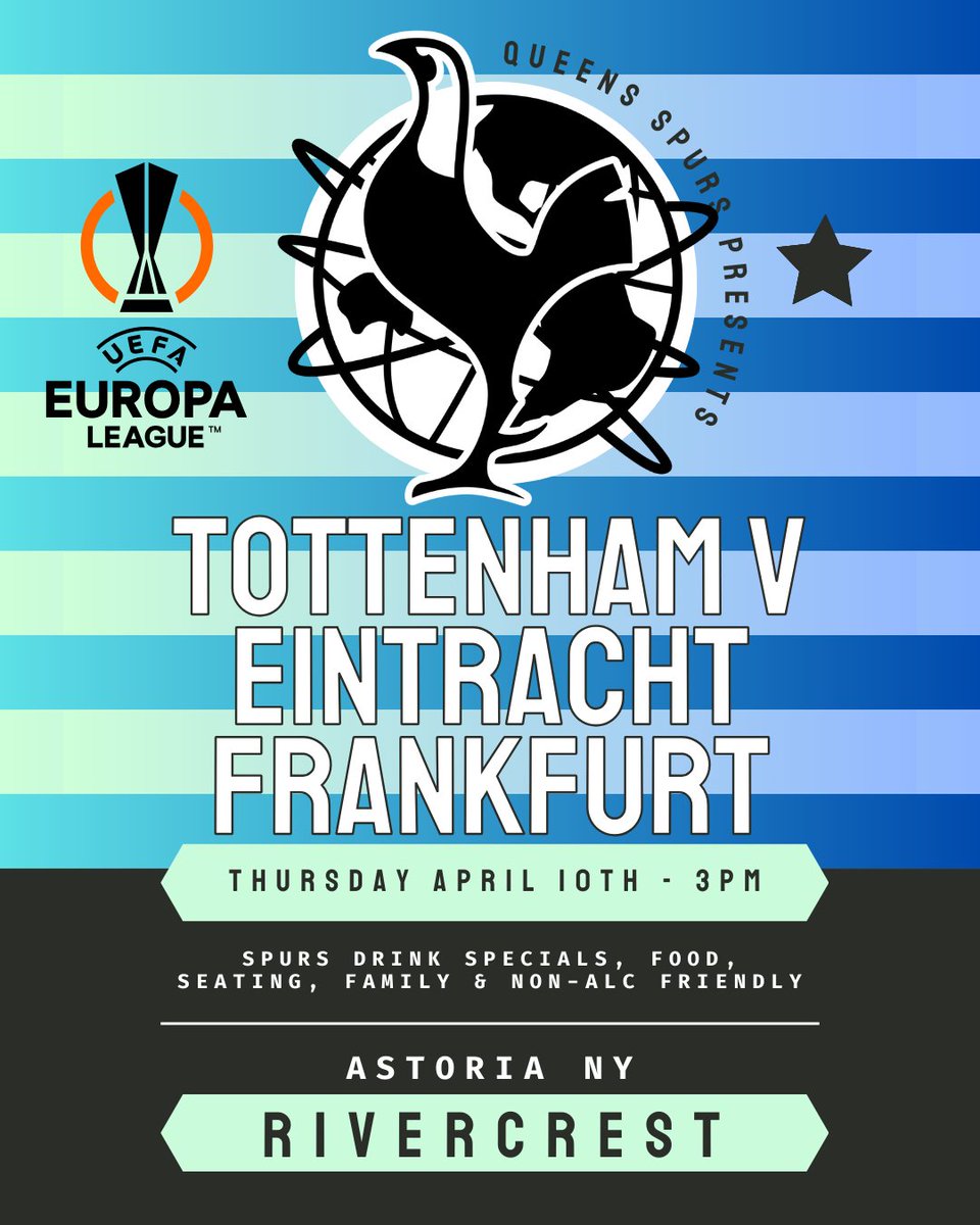 The boys have a huge home Europa League fixture vs Eintracht Frankfurt! Put that "doctor's appointment" on your work calendar and pop over to Rivercrest for a 3pm KO tomorrow! Free Wi-Fi available if you need to keep your mouse moving 😆 #coys #tottenhamhotspur #thfc #spurs
