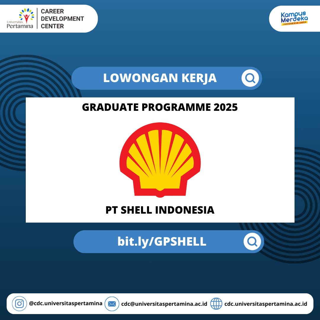 cdc_uper's tweet photo. PT Shell Indonesia membuka graduate programme 2025 untuk penempatan Jakarta

Info Selengkapnya: https://t.co/6bjbPnCo2R

#lowongankerja #kerja #graduateprogram #shellindonesia #universitaspertamina https://t.co/4aaJGVWfqT