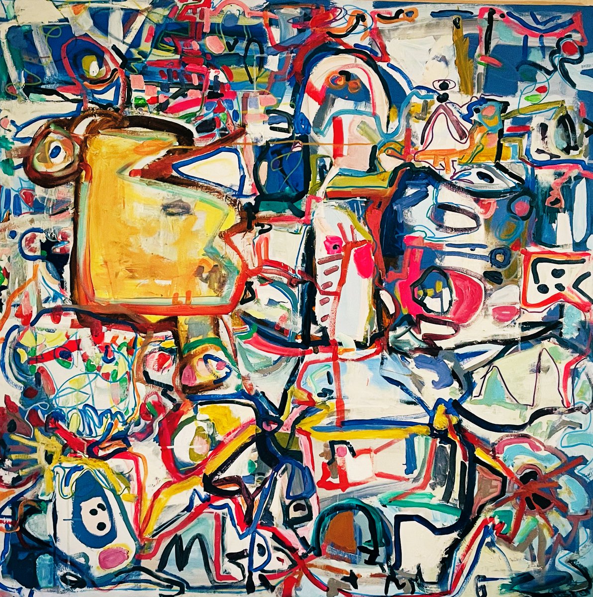 grageArtgallery's tweet image. No Place in America /2025/ Acrylic on canvas/ 48x48 inches 
#ArtistOnTwitter #ArtCollectors 
#homedesign 
#studioview