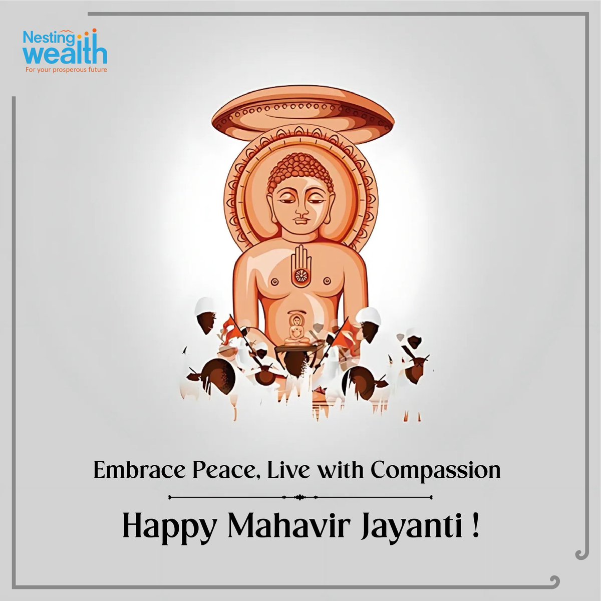 nestingwealth's tweet photo. Celebrating the teachings of peace, non-violence, and compassion on this auspicious Mahavir Jayanti. 🙏✨
May Lord Mahavir’s wisdom guide us towards a path of kindness and harmony. 🌸

Wish you Happy Mahavir Jayanti ! https://t.co/qPIwBeKHqe