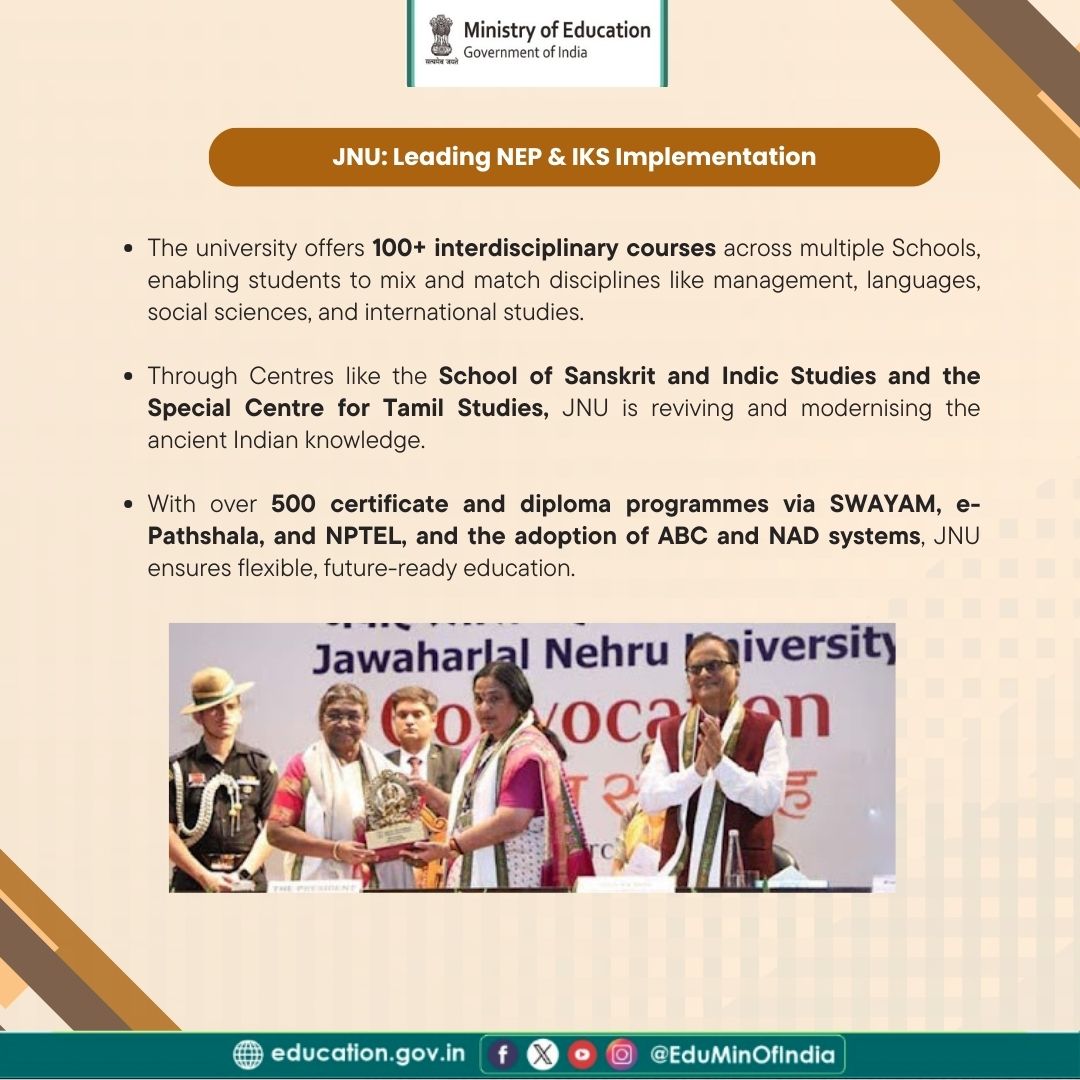 #HEISuccessStories
Jawaharlal Nehru University (JNU) stands out as one of the country’s top higher education institutions, renowned for its emphasis on interdisciplinary learning and cutting-edge research. It stands for transformation through learning and research, building