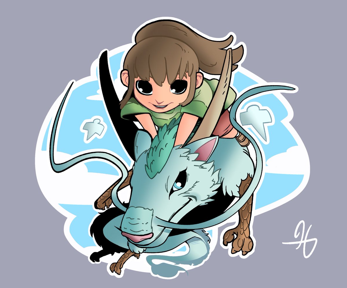 Hellgater's tweet photo. Chihiro riding haku, something that could win an Oscar, right? 🌝
#spiritedaway #chihiro #haku #ghibli #fanart #art #digitalart #anime #japanese #hellgater #clipstudiopaintart #xppen #chibi https://t.co/9XTNNkOntQ
