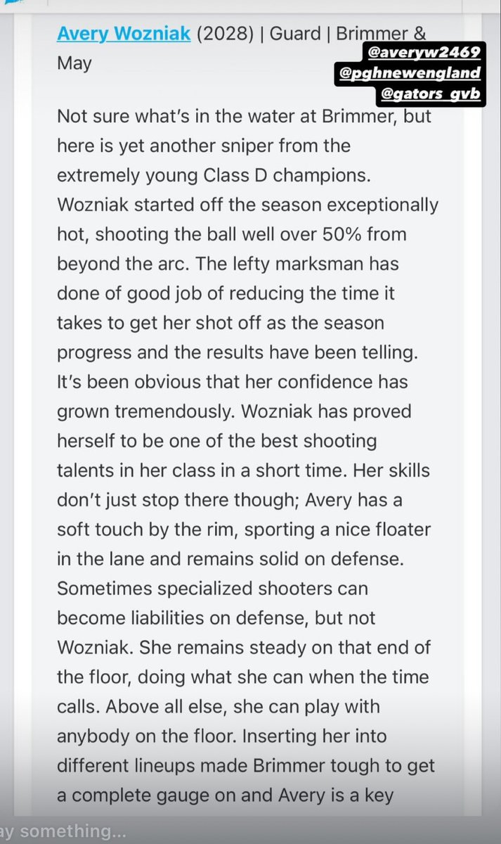 Thank you <a href="/PGHNewEngland/">Prep Girls Hoops New England</a> for the write up!