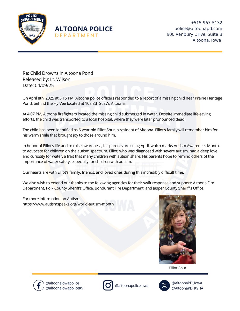 LtWilson252's tweet photo. ‼️Media Release ‼️
@KCCINews @weareiowa5news @WHORadio @DMRegister @AltoonaPD_Iowa @CityofAltoonaIA @SEPolkRams https://t.co/9JpFpDVmBw