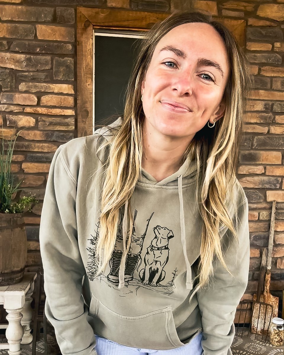 because_tees's tweet photo. Our Trail Companions Pigment Dyed Hoodie 😍⁠
⁠
📷️: @theozarkfarm https://t.co/AAB4IQBXMk
