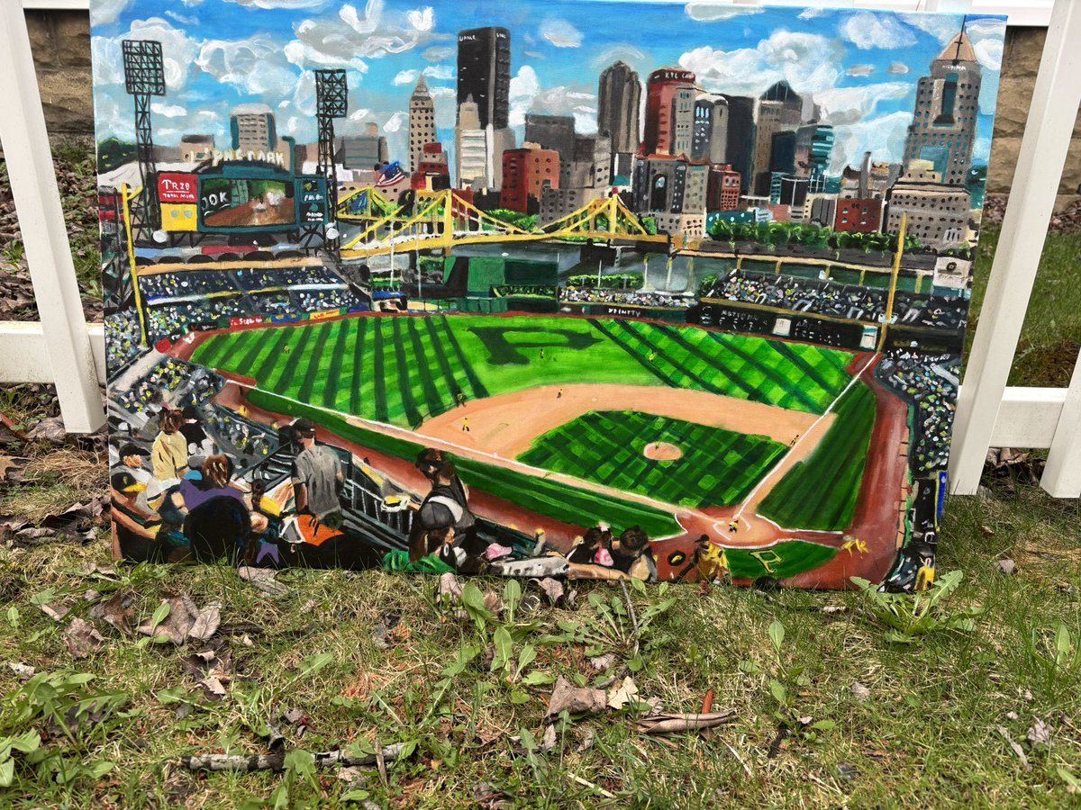 tkaleart's tweet photo. Painting I did of pnc park. Home of the @Pirates  1/30 in a series of all 30 MLB stadiums  
#artist #pittsburghart #pittsburghpirates #sportsart #baseballart #acrylicpainting #mlb https://t.co/HnTG7lY4RX